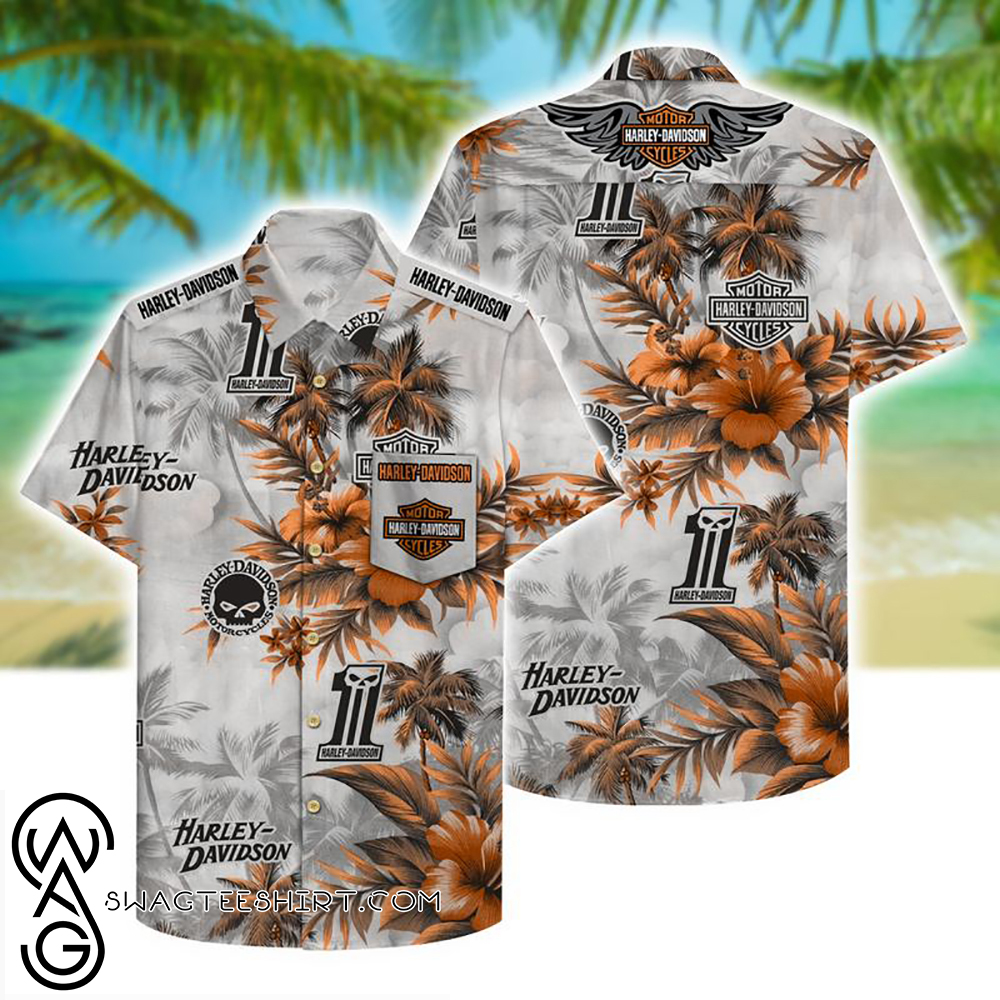 tropical harley-davidson symbol hawaiian shirt - maria