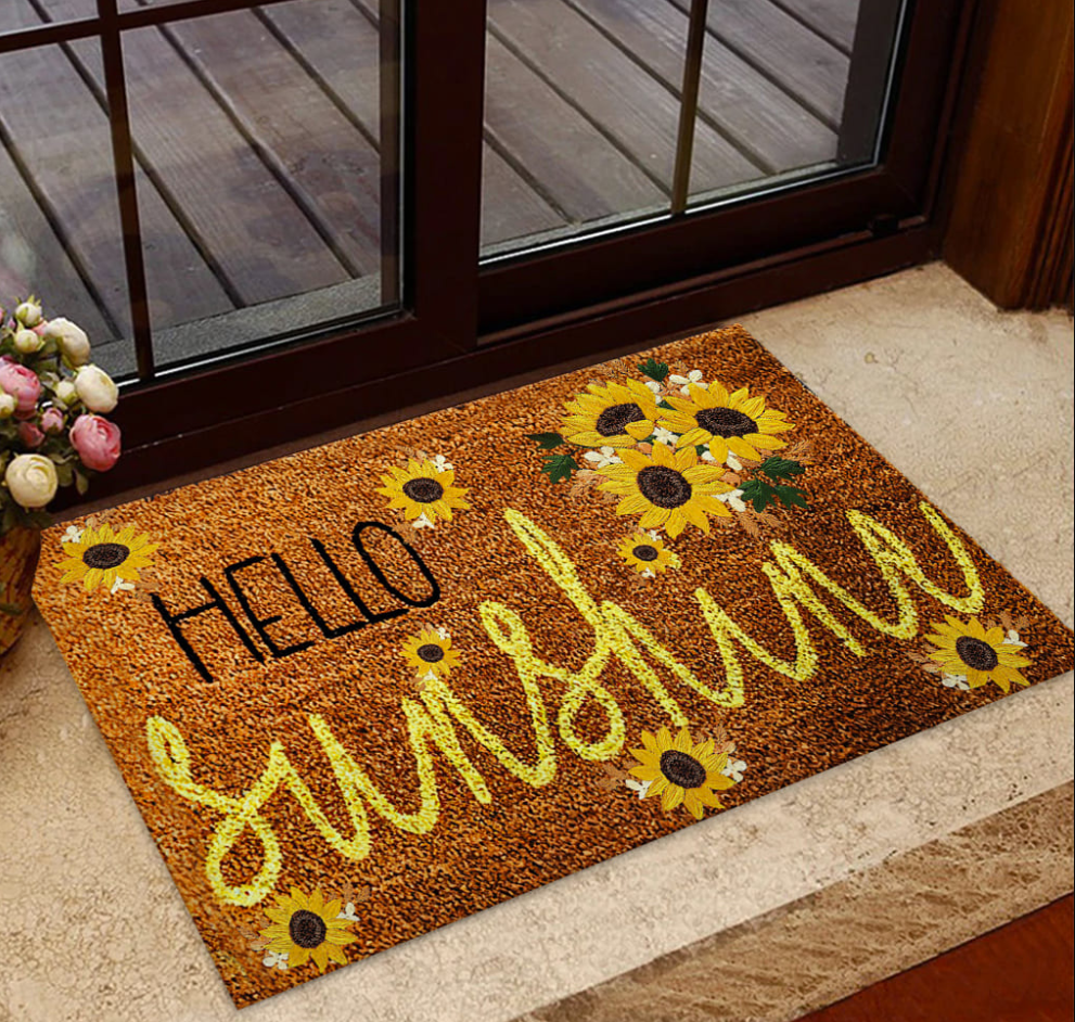 Sunflower hello sunshine doormat