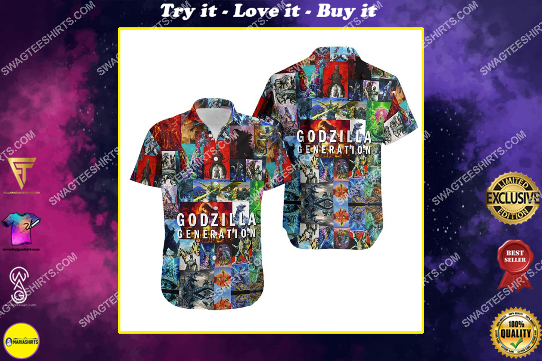 [highest selling] king of monsters godzilla generation all over print hawaiian shirt – maria
