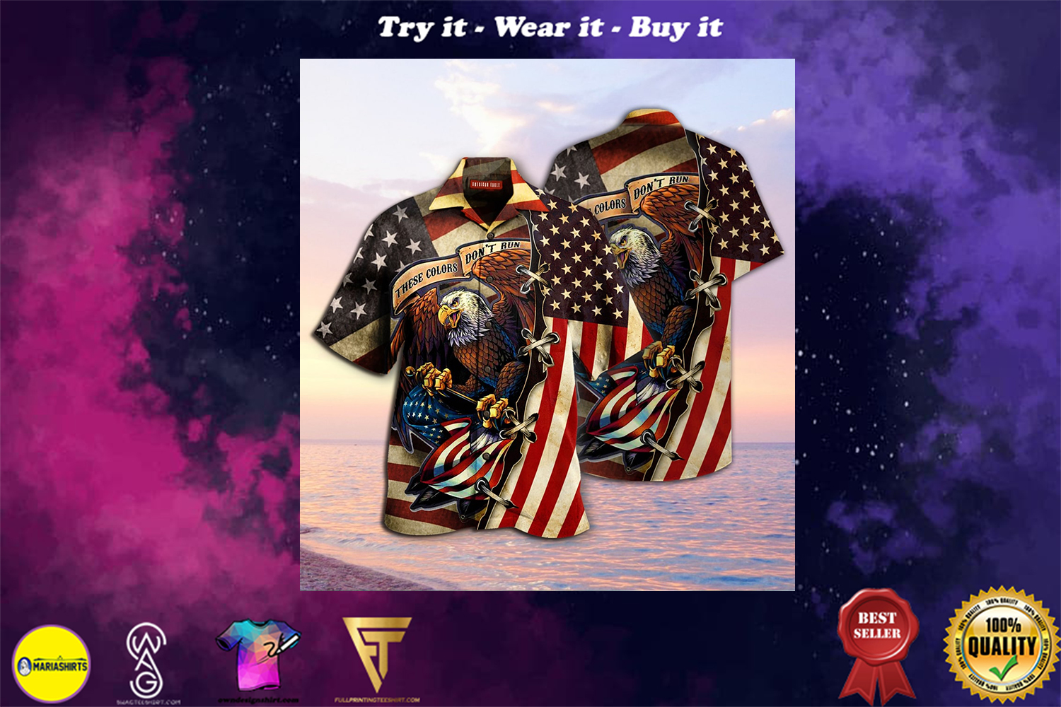 american eagle fly flag full printing hawaiian shirt – maria