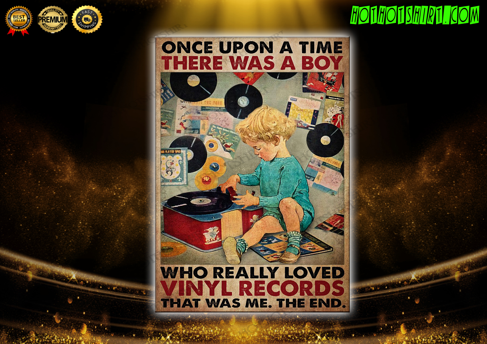 Once upon a time there was a boy who really loved vinyl records poster