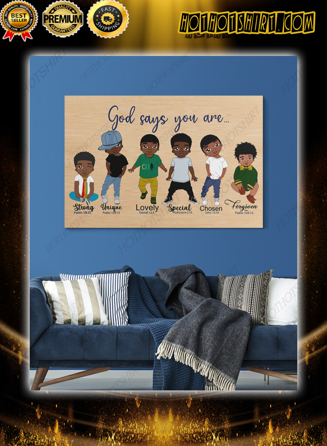 Black kids god say you are bible poster