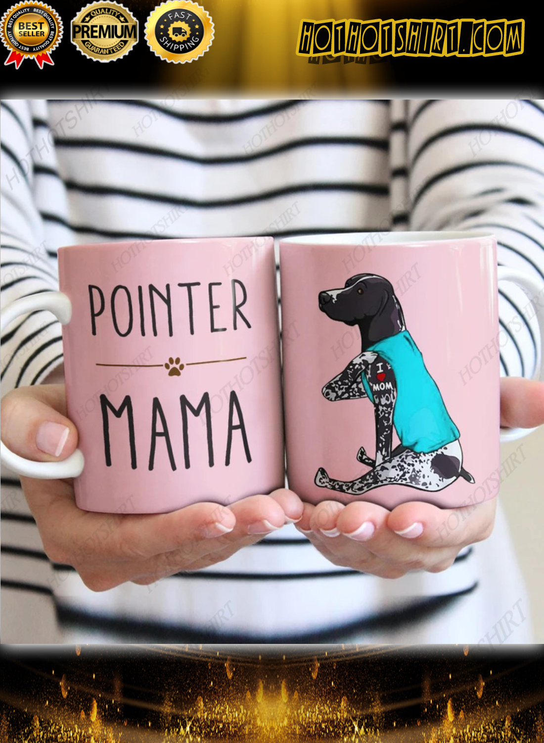 German Shorthaired Pointer Dog I Love Mom Mug