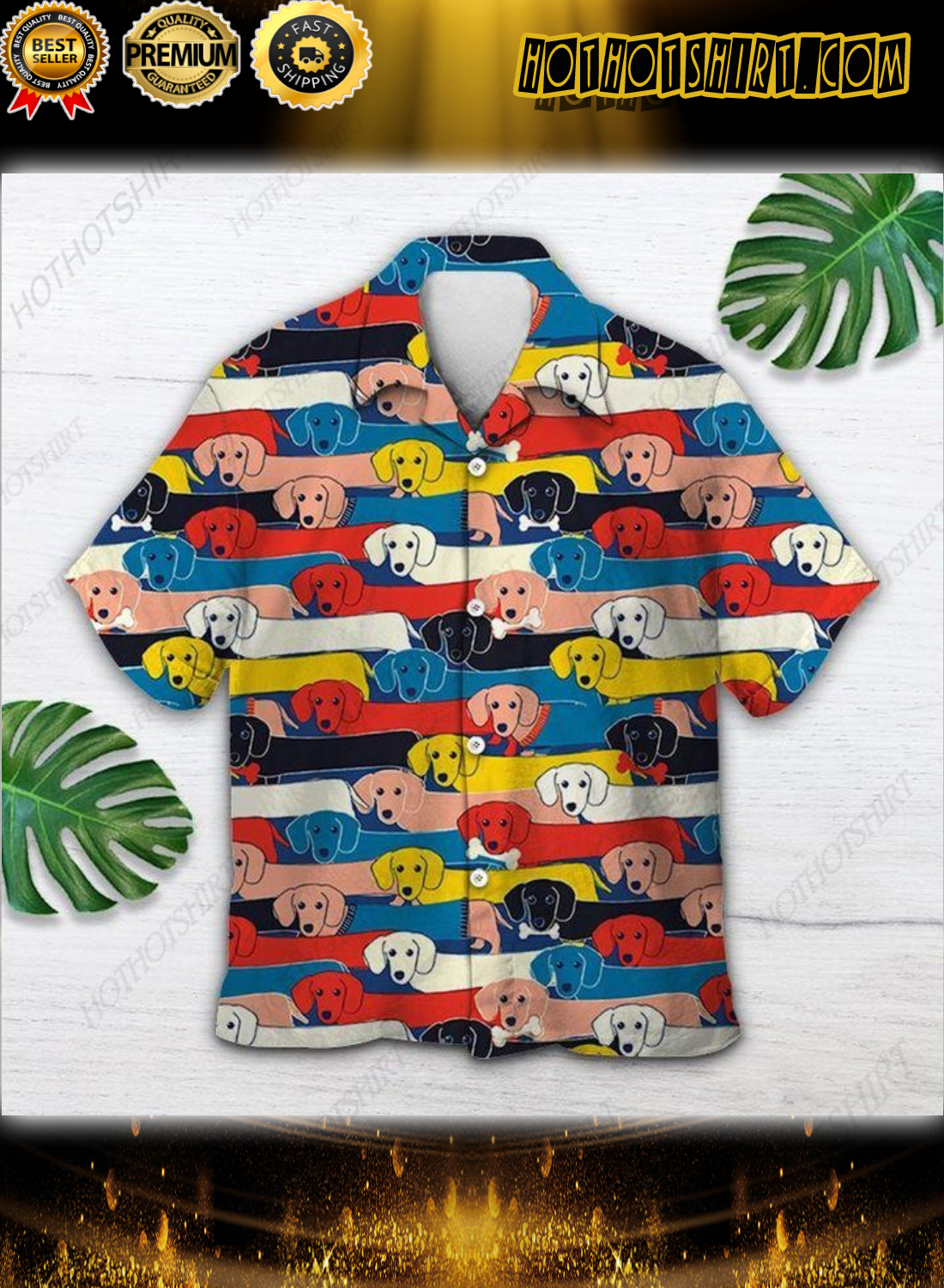 Colorful Dachshund Unisex Hawaiian Shirts