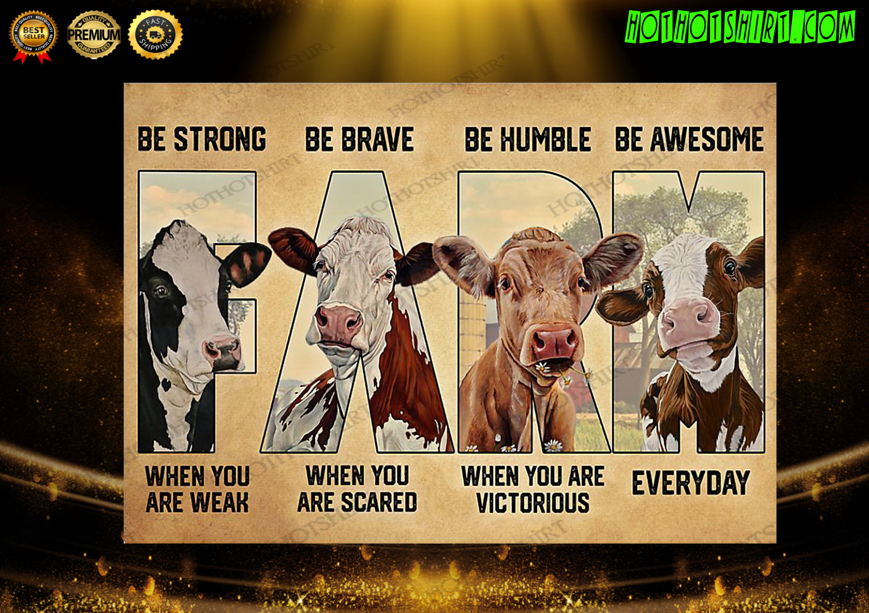 Cow farm be awesome everyday poster