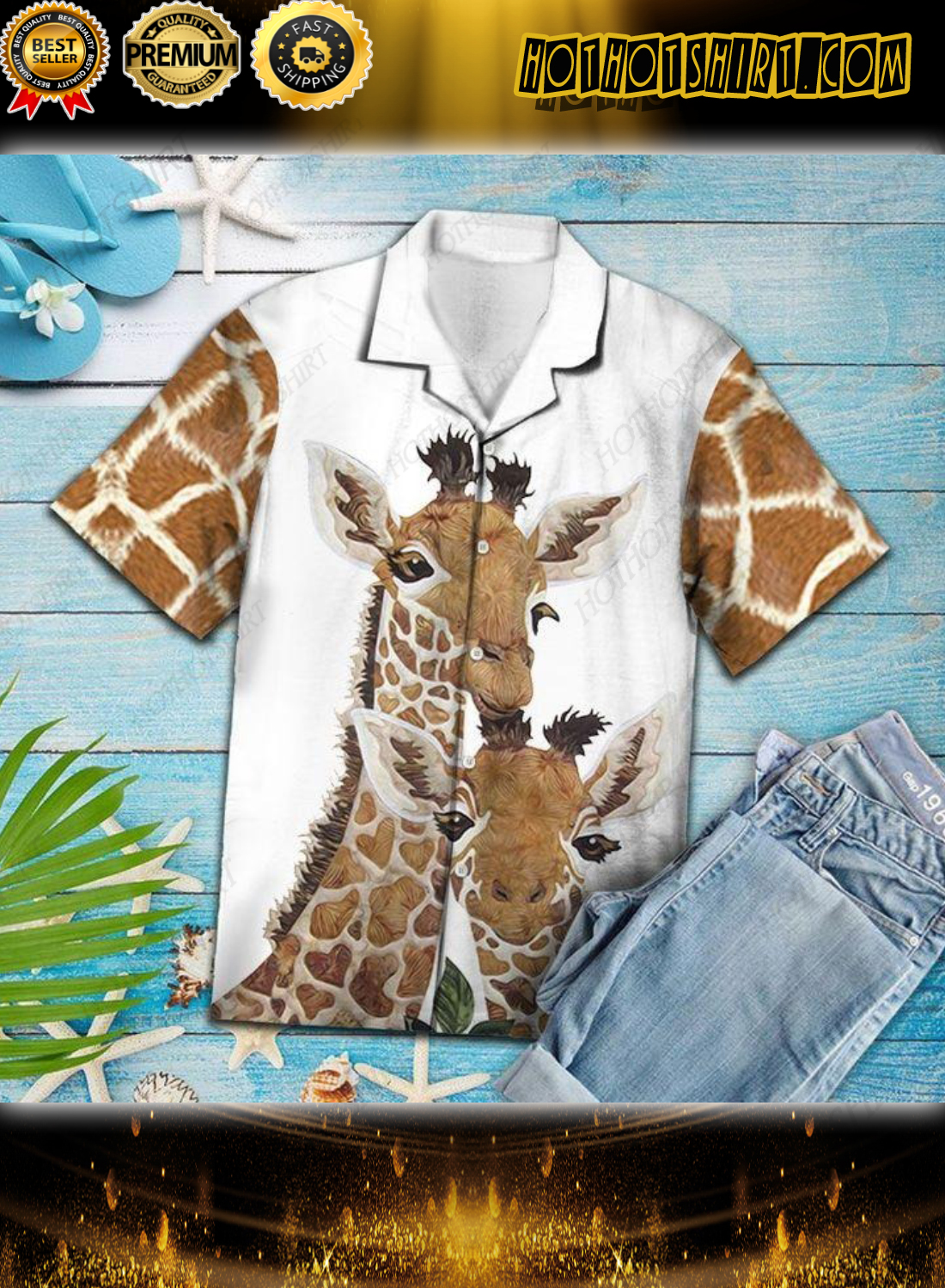 Giraffe Family Unisex Hawaiian Shirt