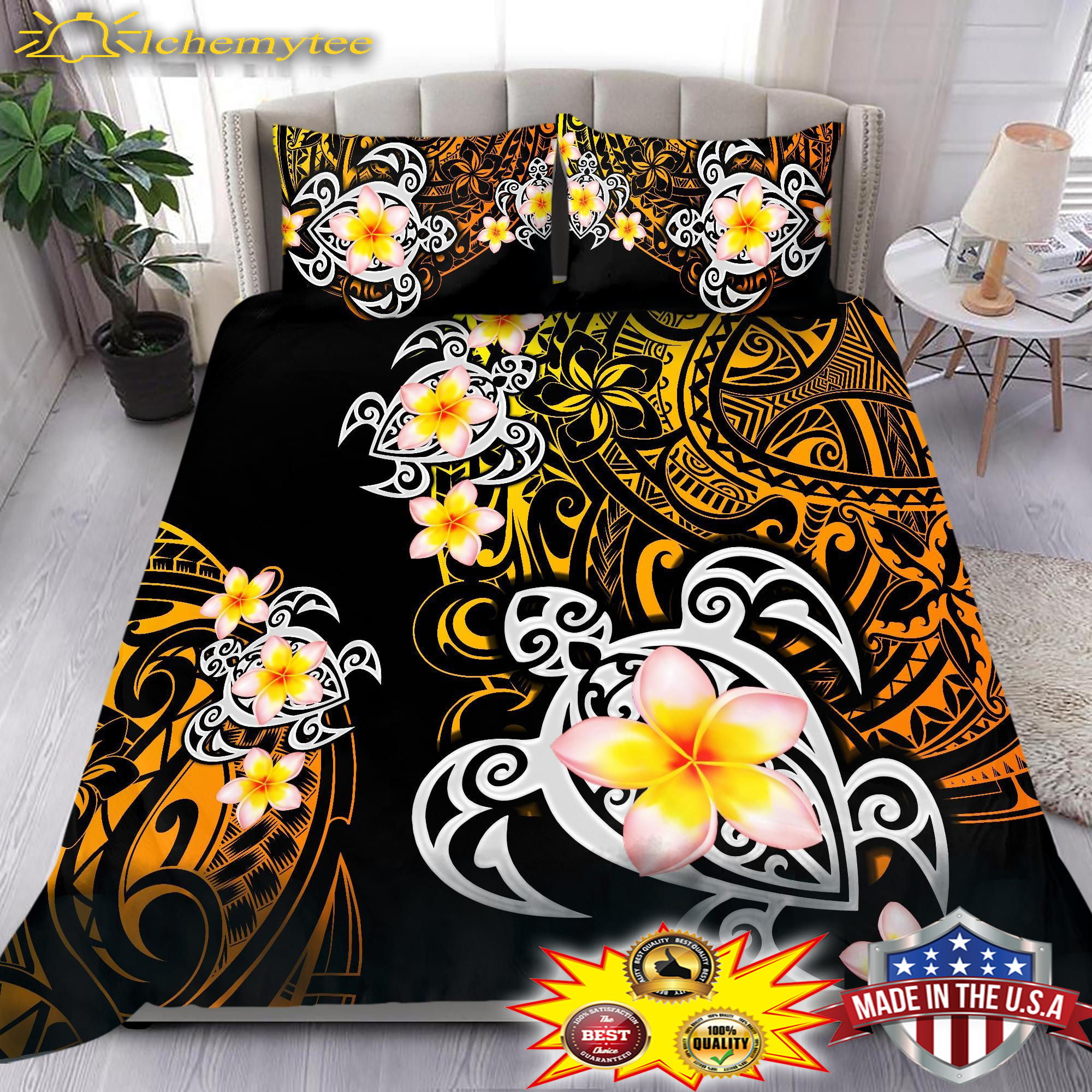 Amazing Polynesian Tattoo Turtle Bedding Set