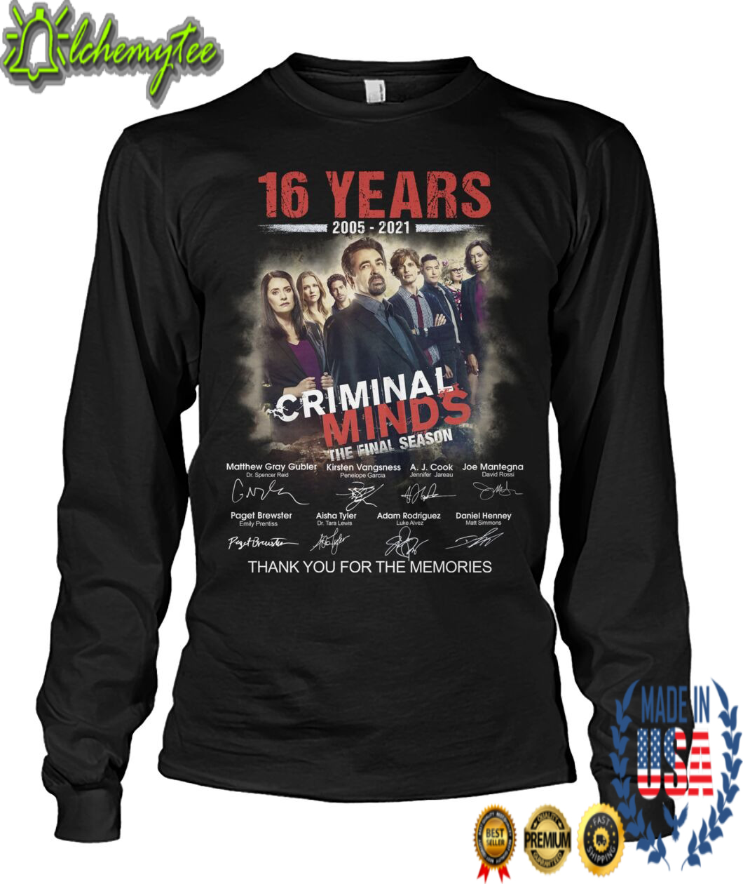 16 years 2005 2021 Criminal Minds The Final Season Thank You FOr The Memories Shirt 1