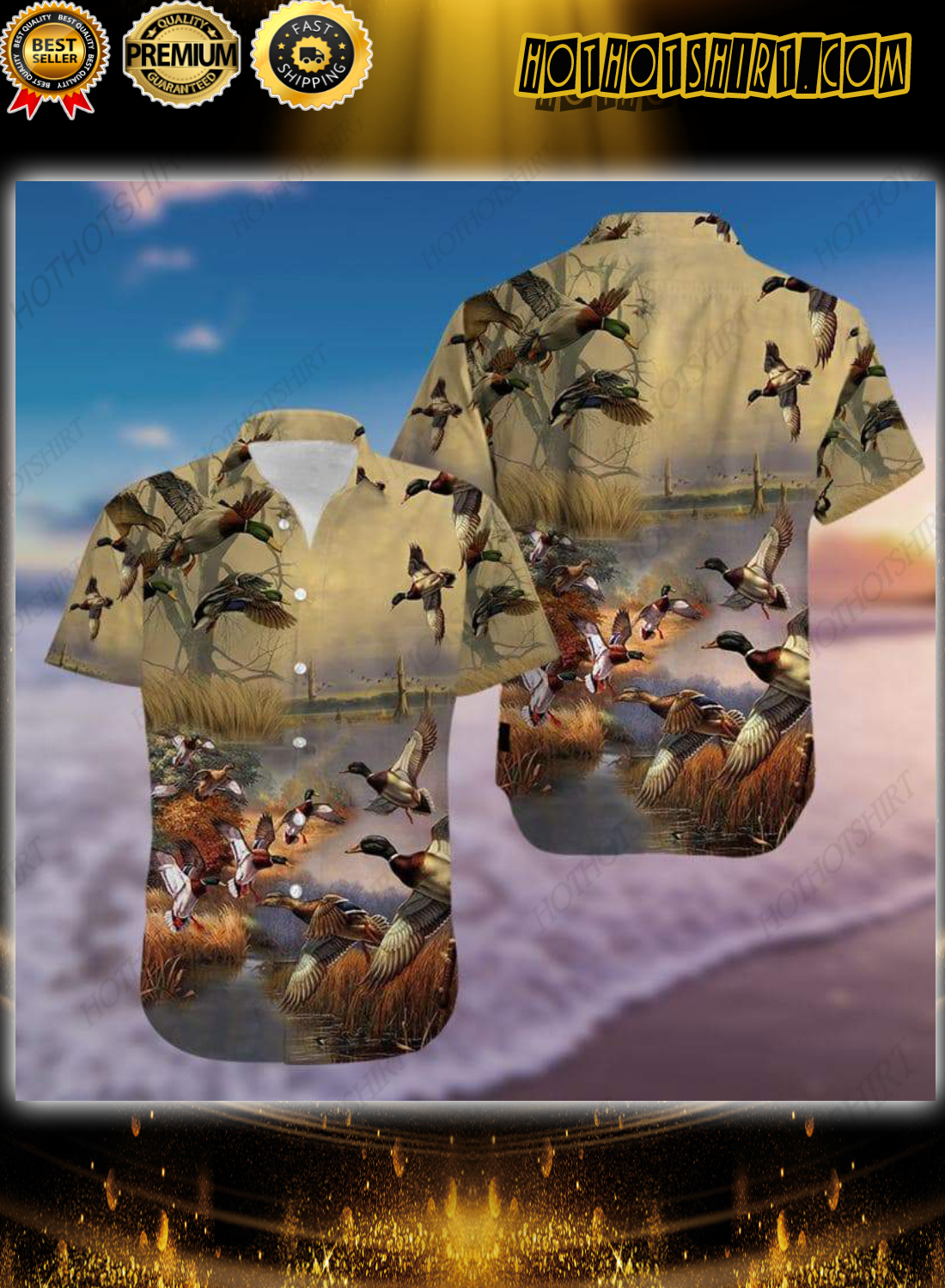 Duck Hunting Hawaiian Aloha Shirt