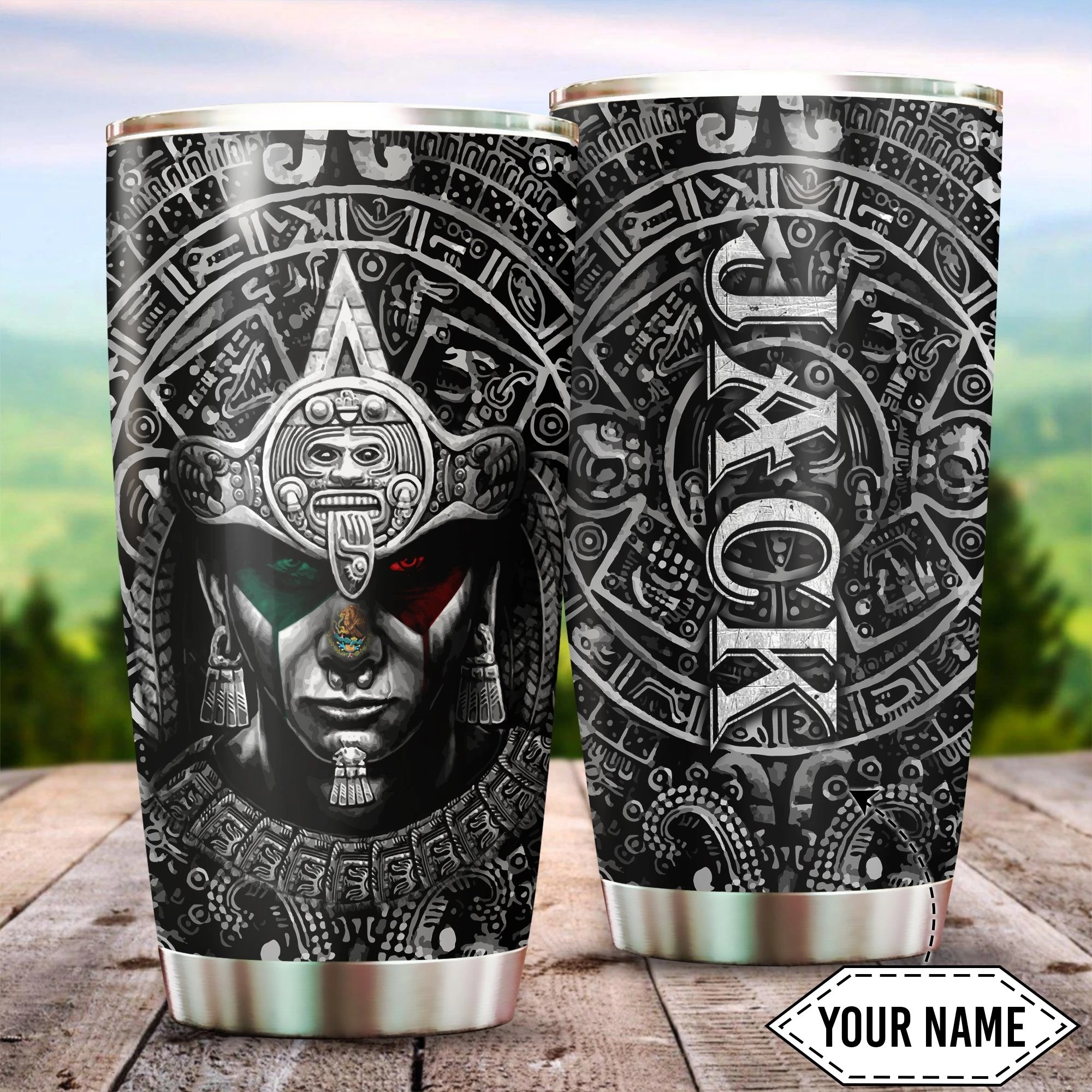 Aztec Mexico Custom Name Tumbler