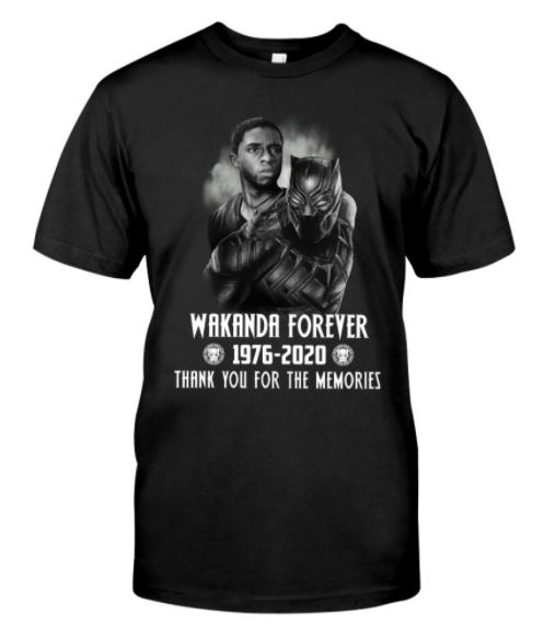Wakanda Forever 1976-2020 thanks t shirt