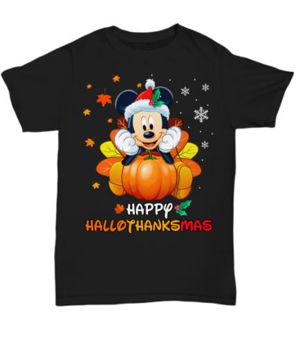 Mickey Happy HalloThanksMas t shirt