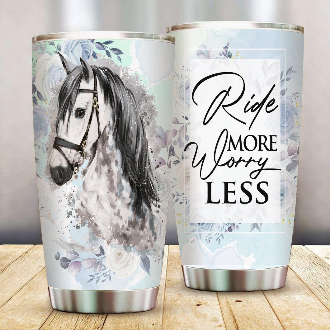 Horse ride more worry less tumbler