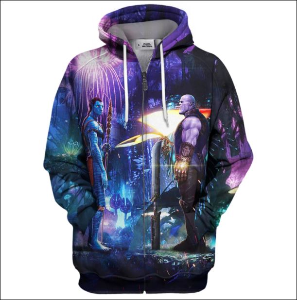 Avatar and Thanos 3D all over printed zip hoodie