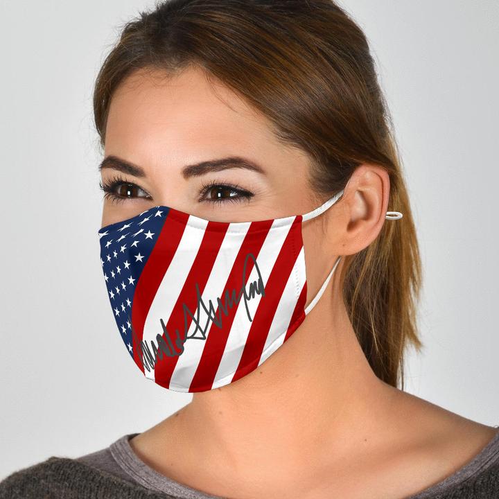 American flag dj trump signature face mask