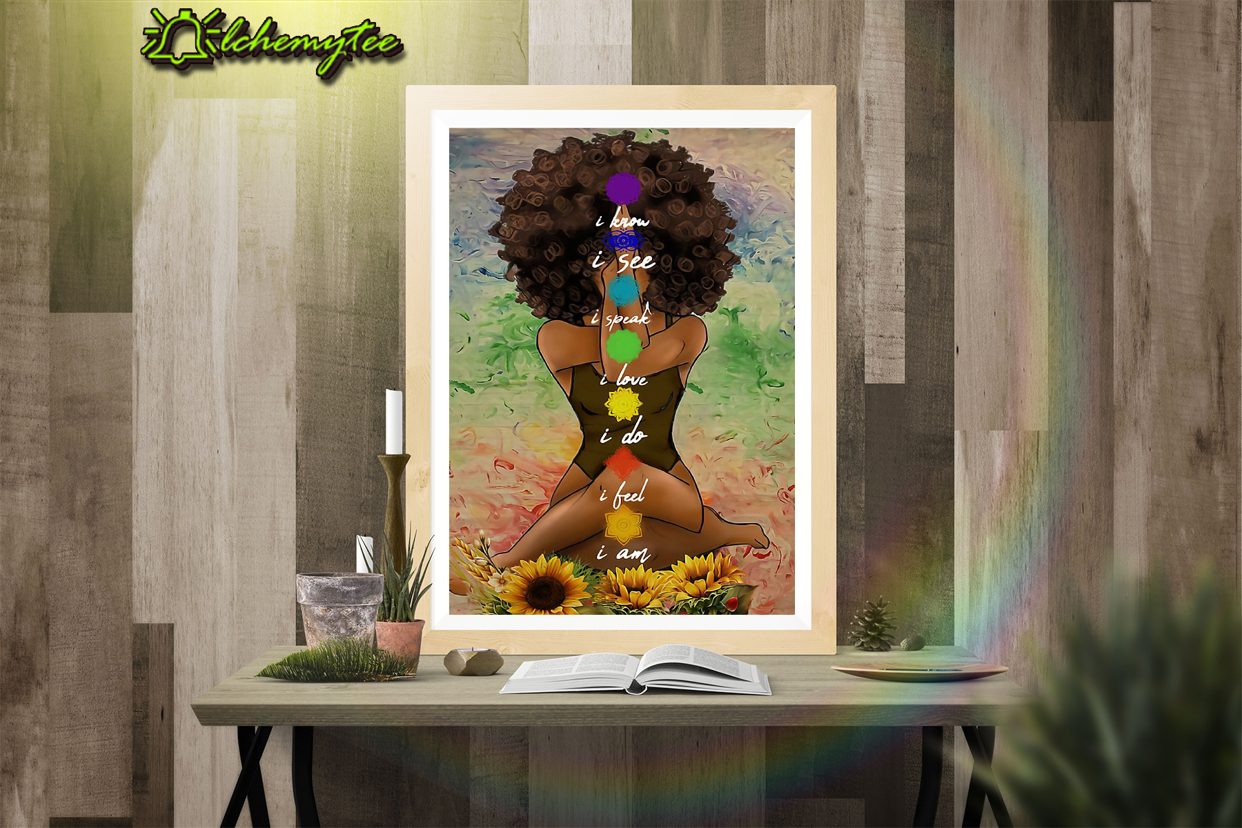 Yoga African American I Know I See I Speak I Love I Do I Feel I Am Poster