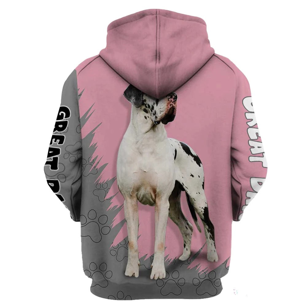 Here's to the women that can't imagine life without Great Dane 3D Hoodie 1