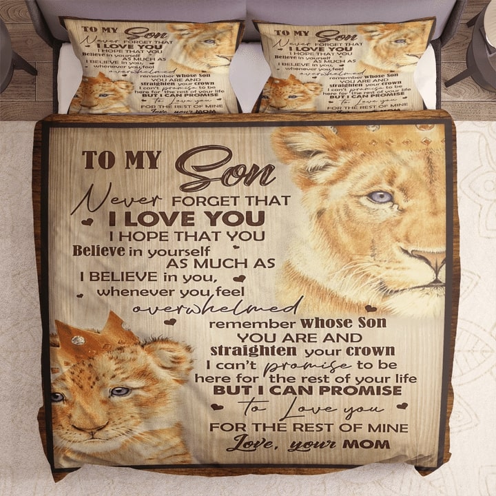 [best price] lion to my son never forget that i love you bedding set – maria
