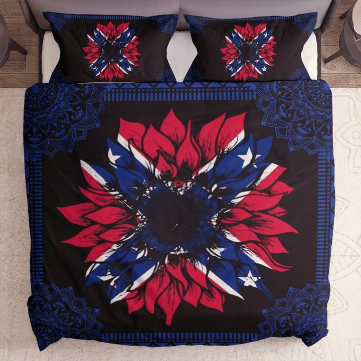 [best price] sunflower and confederate flag bedding set – maria