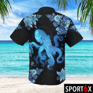 Octopus blue hawaiian shirt 3