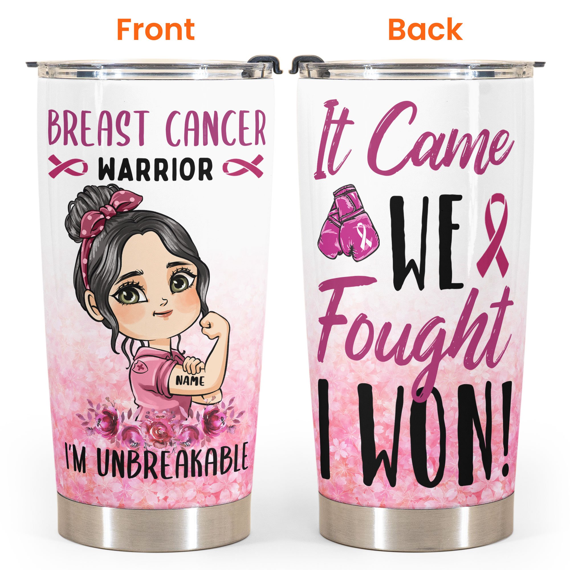 Breast Cancer Warriors It Came We Fought I Won Tumbler Cup
