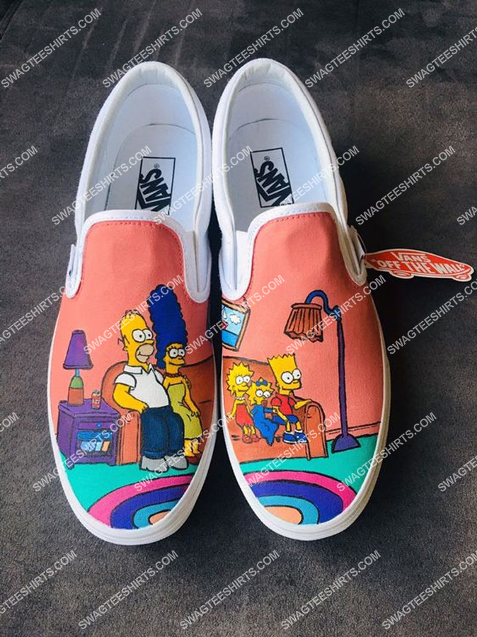 the simpsons family all over print slip on shoes 2(1)