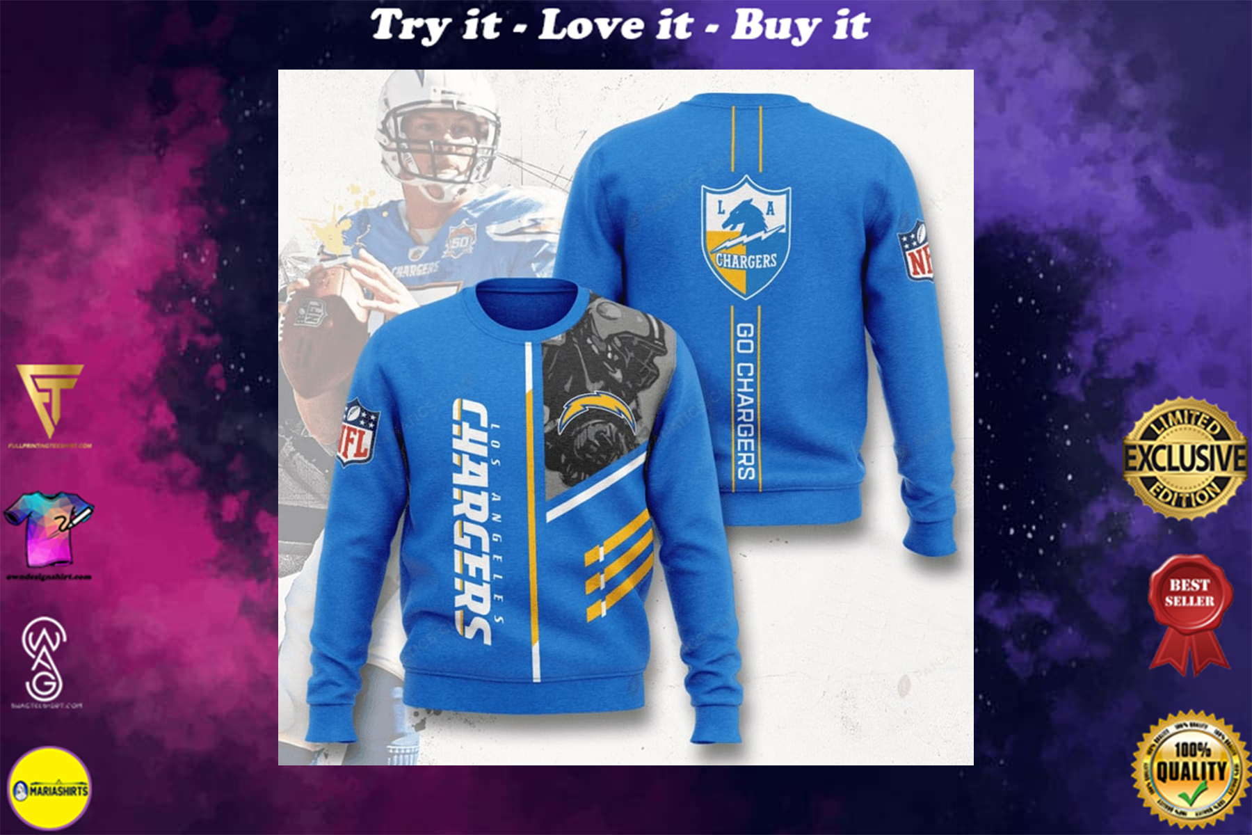 [highest selling] los angeles chargers go chargers full printing ugly sweater – maria
