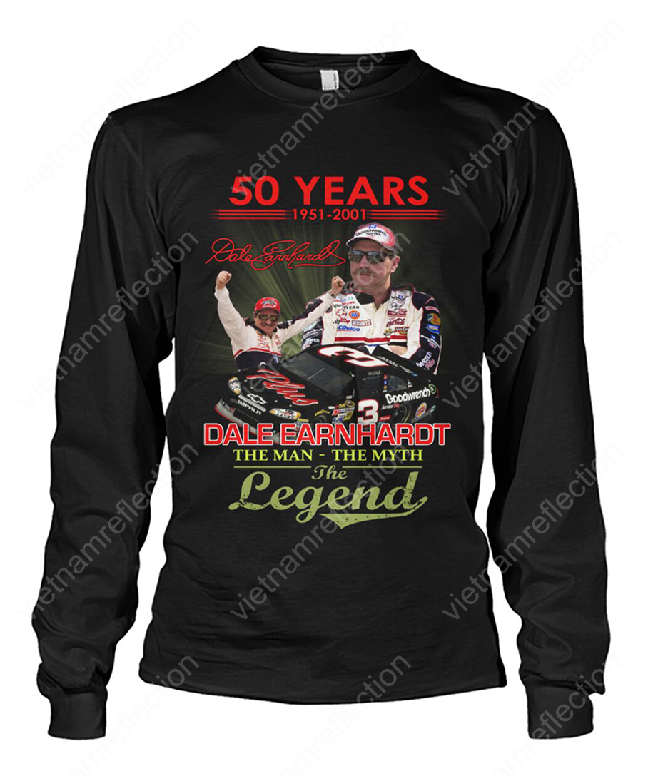 50 years 1951 2001 Dale Earnhardt The man the myth the legend long sleeve tee