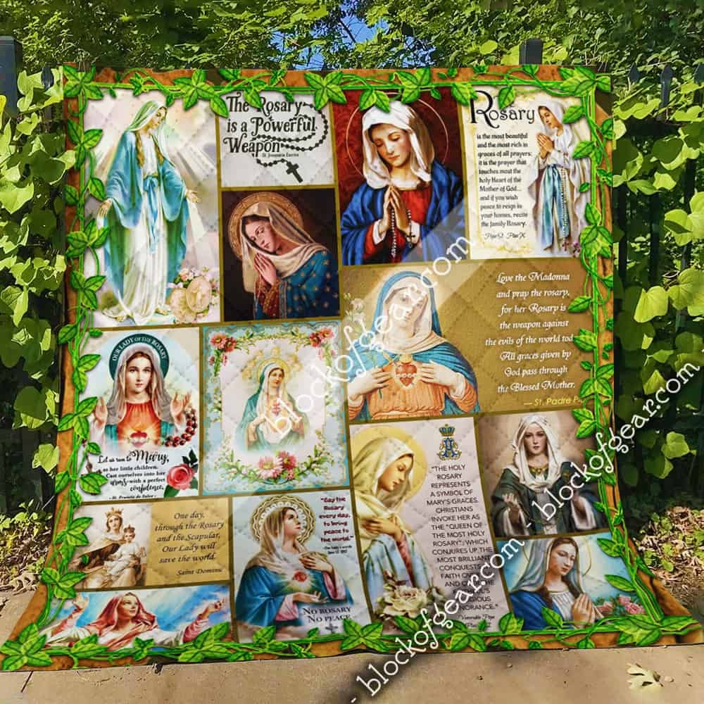 Our Lady of the Rosary quilt blanket 3