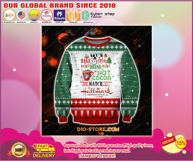 Hallmark christmas movies let bake stuff drink hot cocoa ugly christmas sweater 1