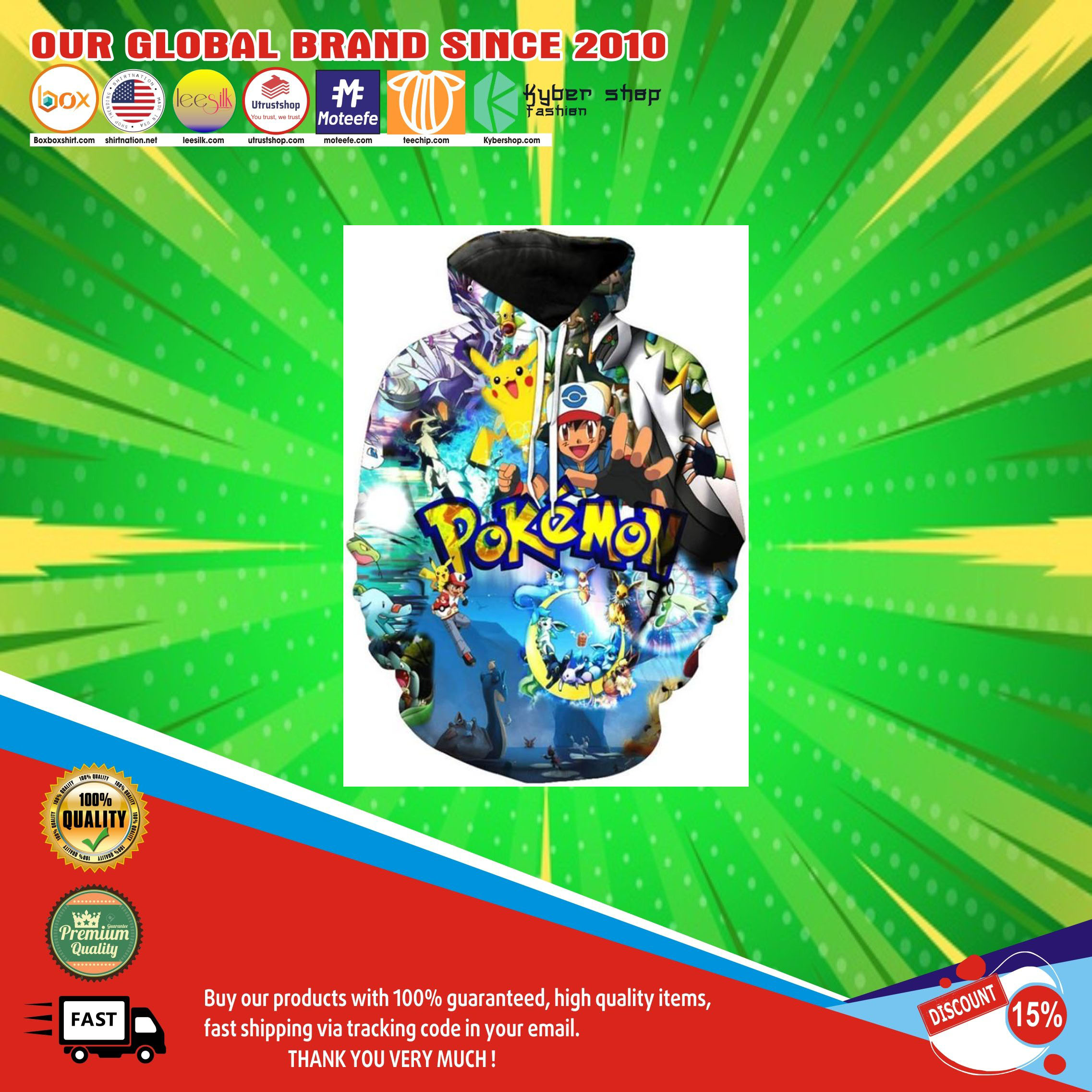 Pokemon characters mash 3d hoodie6