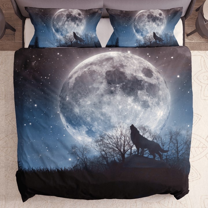 wolf and moon spirit bedding set 1