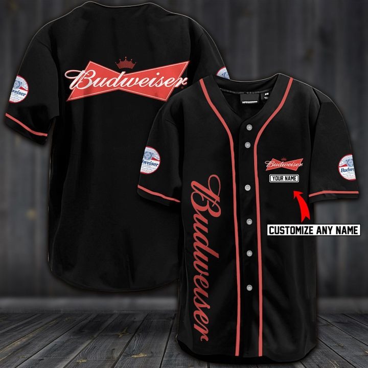 Budweiser custom name baseball shirt