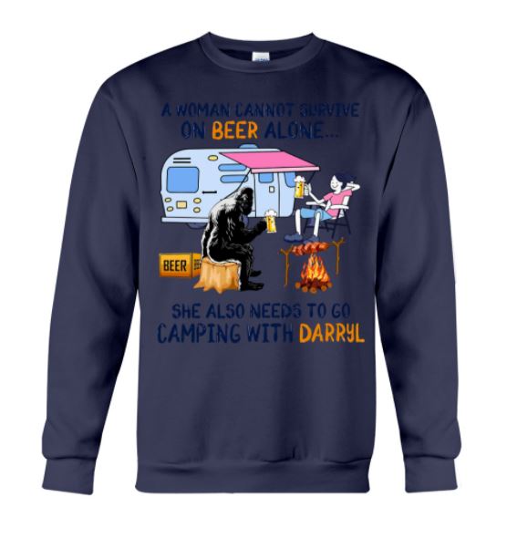 Woman beer Darryl camping sweater