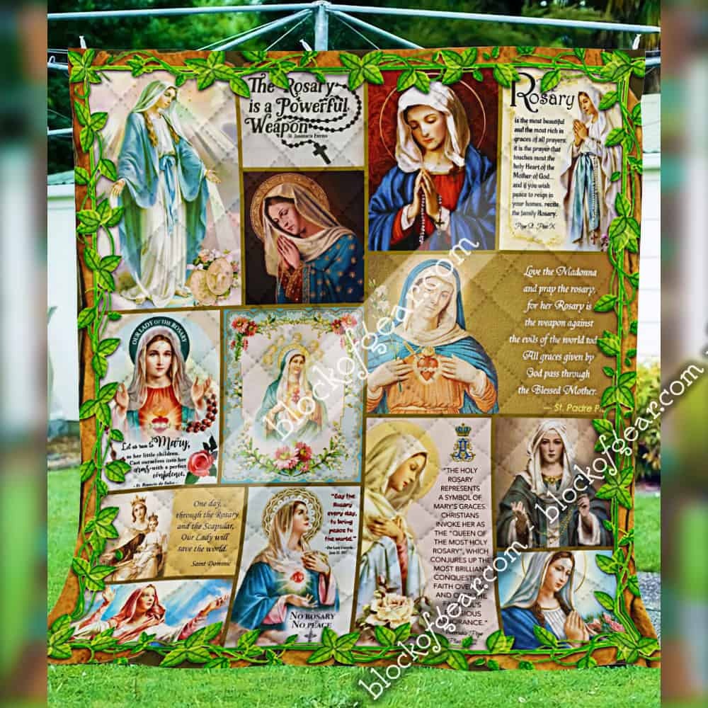 Our Lady of the Rosary quilt blanket 1
