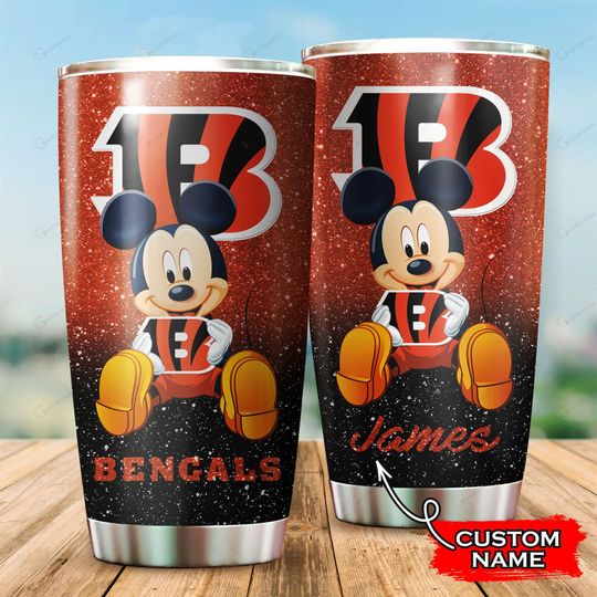 Cincinnati Bengals Mickey Mouse Custom Name Tumbler – LIMITED EDITION