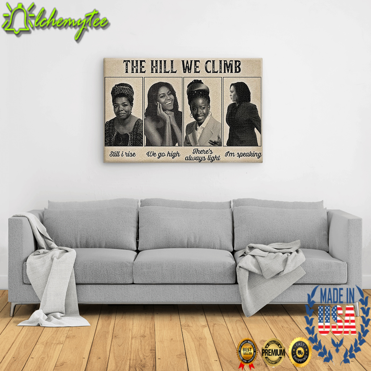 The hill we climb Maya Angelou Michelle Obama Amanda Gorman Kamala Harris Poster