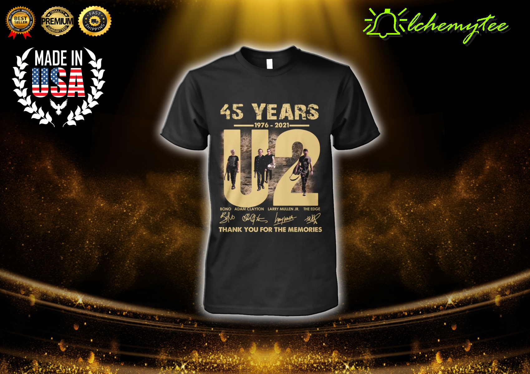 U2 45 years 1976 2021 thank you for the memories signature shirt