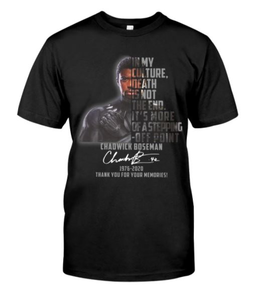 Chadwick death not the end t shirt, hoodie, tank top