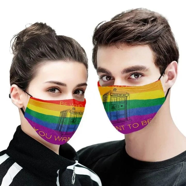 Tardis lgbt be who you want to be face mask
