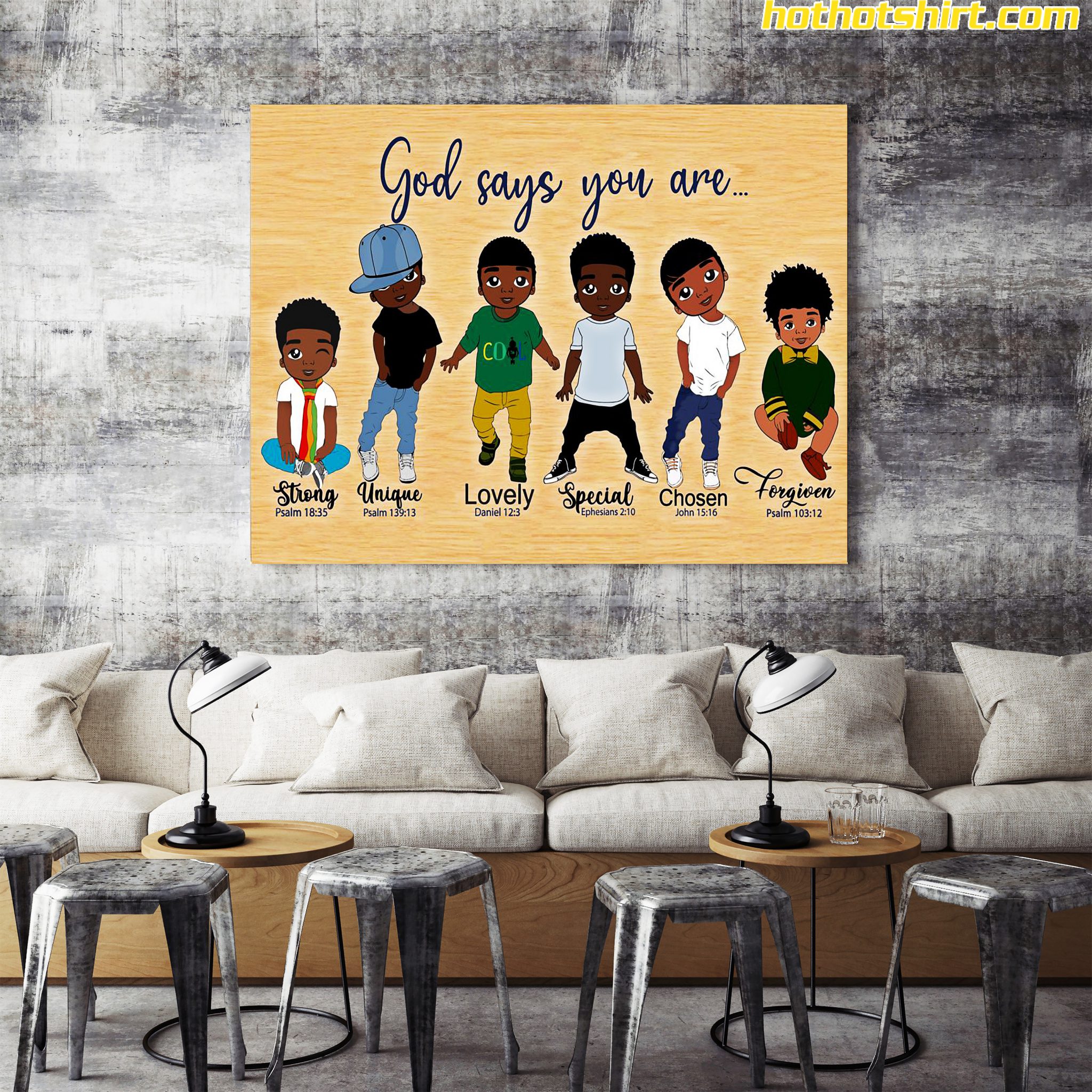 Black Childs God Says You Are Strong Unique Poster