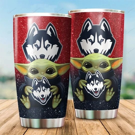 Connecticut Huskies Baby Yoda Tumbler