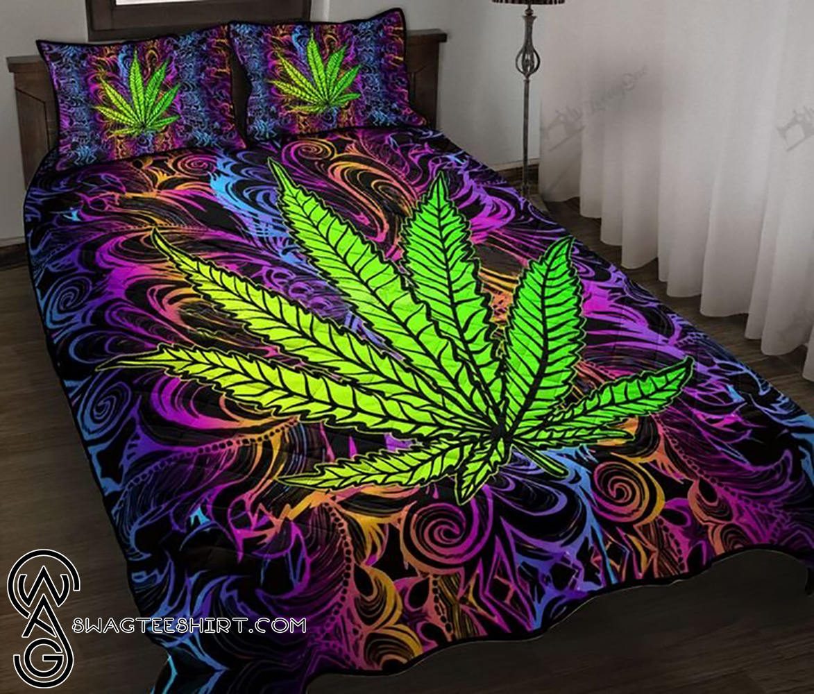 Weed watercolor full printing quilt