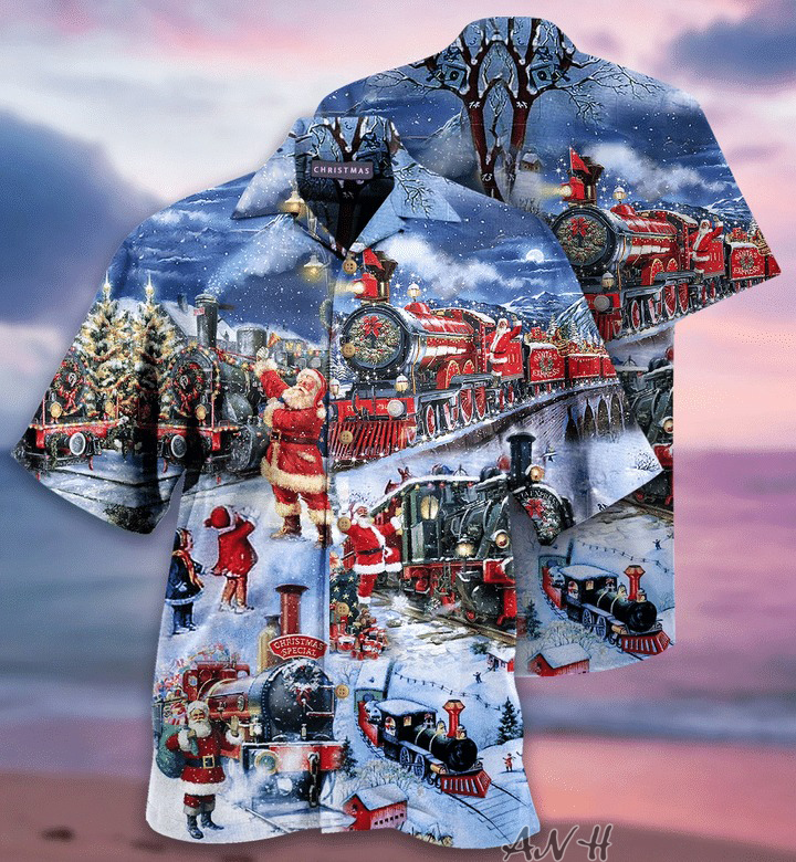 Santa Train to christmas unisex hawaiian shirt – Saleoff 281020