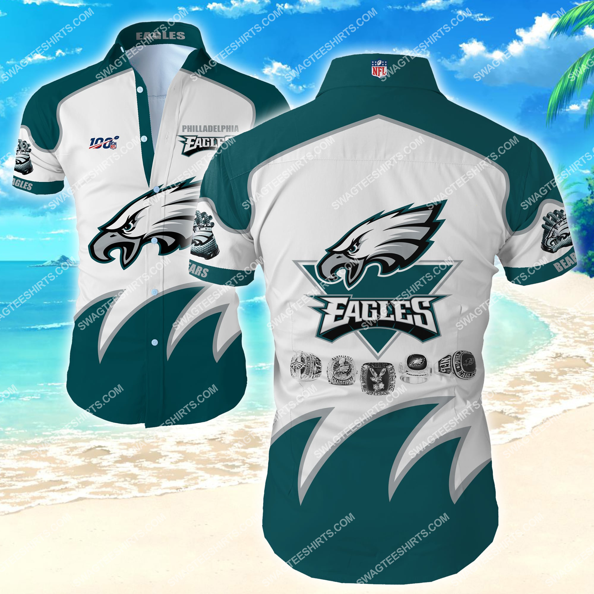 [highest selling] football team philadelphia eagles full printing hawaiian shirt – maria