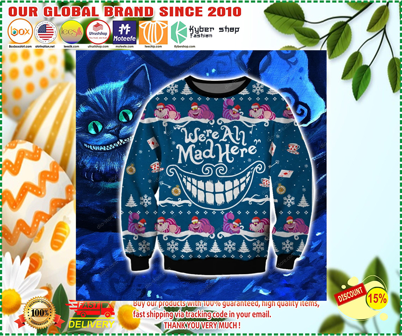 CHESHIRE CAT UGLY CHRISTMAS SWEATER 1