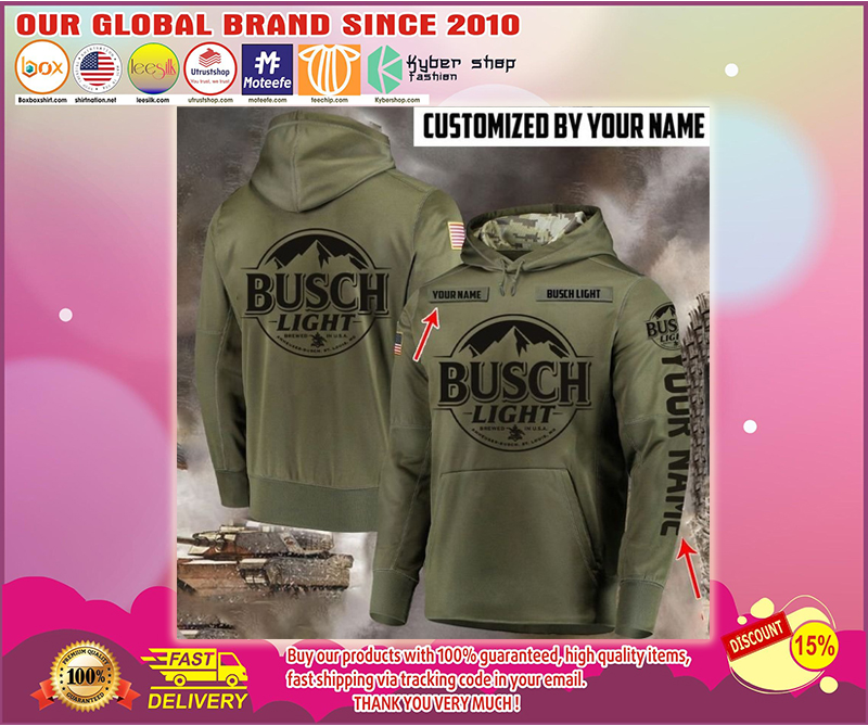 Custom name busch light beer full printing hoodie 2