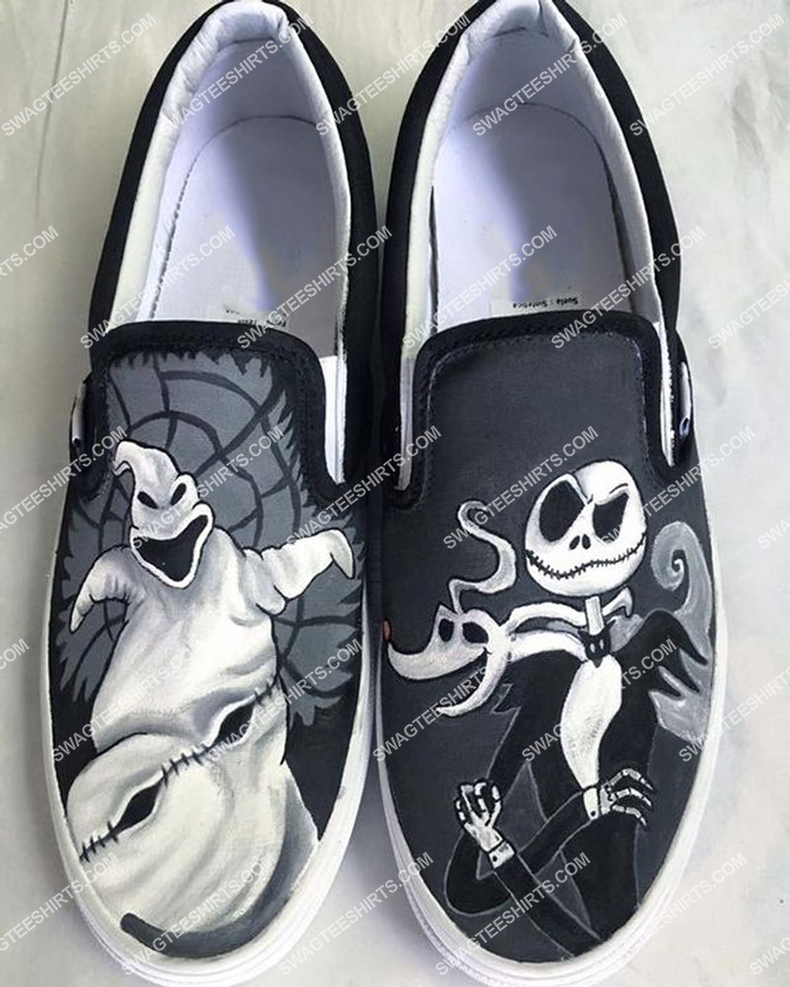 [highest selling] jack skellington and zero all over print slip on shoes – maria
