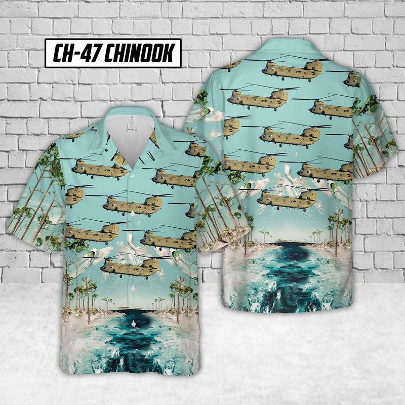 Ch-47 chinook us army hawaiian shirt