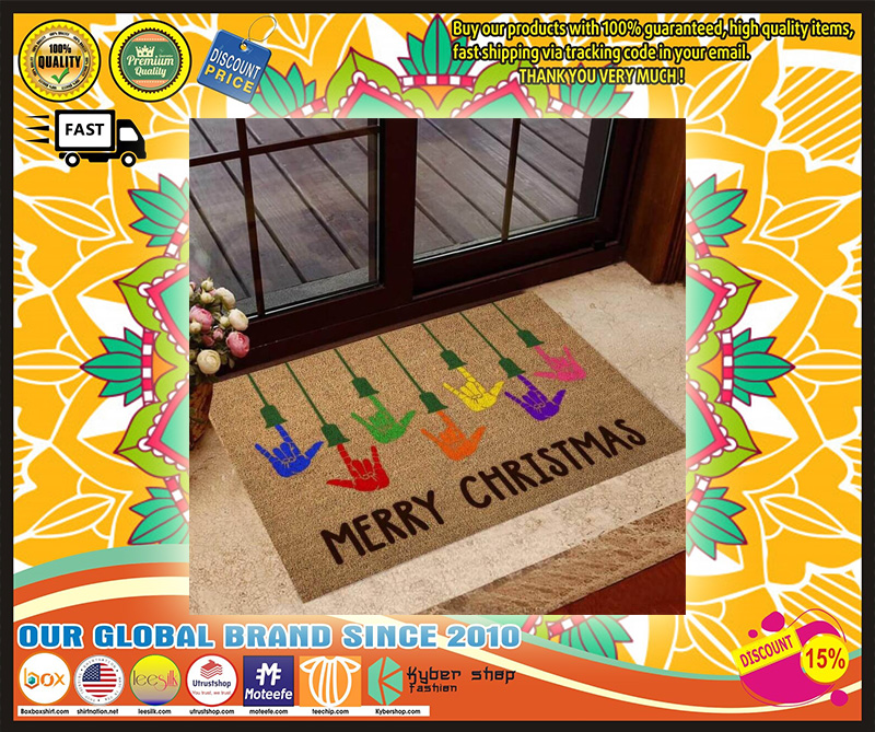 Deaf Pride merry Christmas doormat  – LIMITED EDITION